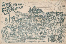 Bad Buchau (7952) Gruss Aus Dem Korps-Manöver 1902 Sign. R.T. I- Montagnes - Andere & Zonder Classificatie