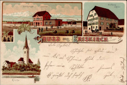 Eriskirch (7991) Gasthaus Zum Adler Bahnhof Eisenbahn 1898 I-II Chemin De Fer - Sonstige & Ohne Zuordnung