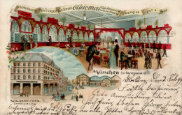 München (8000) Cafe Gasthaus Strebls Automaten Hotel Garni Bayernstrasse 13 1899 I-II - Muenchen