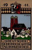 München (8000) 1. Deutscher Gemeindebeamtentag 1911 Sign. K. Sch. I- - Muenchen