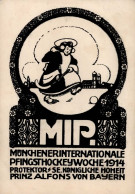 München (8000) Internationale Pfingst Hockey Woche 1914 I-II (Marke Entfernt) - München