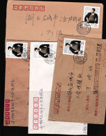 1993 China 20c Franked 4 Letters - Briefe U. Dokumente