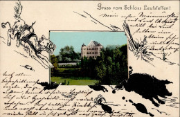 Leutstetten (8130) Schloss Prägekarte I- - Otros & Sin Clasificación