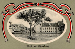 Straubing (8440) Brücke 1917 Schwarz Weiß Rot I-II (Ecken Abgestossen) - Other & Unclassified