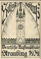 Straubing (8440) Deutsche Aufbauschule Abschluss 1939 Studentika II (kleine Stauchung) - Other & Unclassified