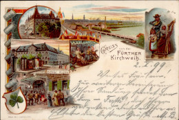 Fürth In Bayern (8510) Gruss Von Der Kirchweih Farblithographie Privat-Ganzsache 1899 I-II Montagnes - Sonstige & Ohne Zuordnung