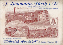 Fürth (8510) Webe-Karte Mechanische Gummibandweberei Und Hosenträger-Fabrik Heymann I - Other & Unclassified
