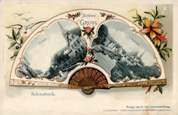 Schwabach (8540) Präge-Karte Bachgasse 1902 I- - Other & Unclassified