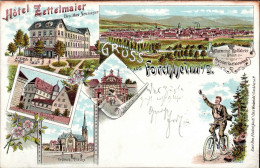 Forchheim (8550) Hotel Zettelmaier Ev. Kirche Fahrrad 1897 I Cycles - Autres & Non Classés