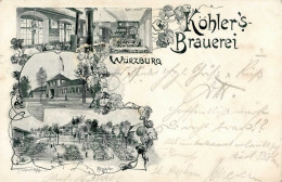 Würzburg (8700) Brauerei Köhler Sign. Scheiner Würzburg 1901 I- - Würzburg