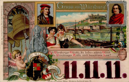 Würzburg (8700) Präge-Karte Würzburger Glöckli 1911 - Wuerzburg