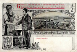 Dettelbach (8716) Goldenen Jubiläum Des Katholischen Gesellenvereins 17. Bis 19. August 1907 II (Stauchung) - Altri & Non Classificati