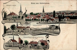 Hellmitzheim (8715) Gasthaus Und Brauerei Lindner Weinhandlung Und Cafe Ficht Bahnhof Eisenbahn Schule Rathaus I-II Chem - Otros & Sin Clasificación