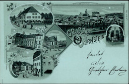 Arnstein (8725) Mondschein-Karte Gasthaus Zur Post Rathaus Kriegerdenkmal I - Altri & Non Classificati