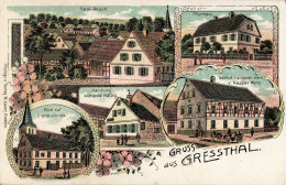 Greßthal (8722) Handlung Halbig Schule Gasthaus Zum Goldenen Stern 1915 I- - Other & Unclassified
