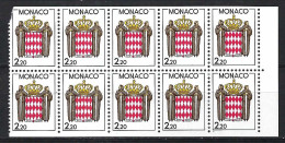 MONACO 1987: 10x Le Y&T 1613 Neufs** - Blocks & Kleinbögen