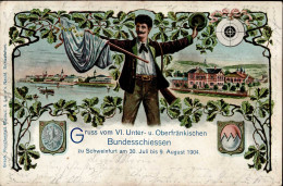 Schweinfurt (8720) VI. Unter- Und Oberfränkisches Bundesschießen 30. Juli Bis 9. August 1904 II (Stauchungen) - Schweinfurt