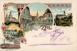 Zeil (8729) Bahnhof Eisenbahn Buchbinder-Handlung Maria Lourdes Kirche 1905 I Chemin De Fer - Other & Unclassified