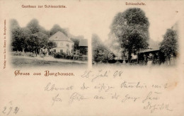 Burghausen (8732) Gasthaus Zur Schiessstätte 1898 I- (Marke Entfernt) - Bad Kissingen