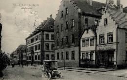Bad Neustadt An Der Saale (8740) Hauptstrasse Cafe Und Wachswarenhandlung Fassoli Auto 1910 I - Autres & Non Classés