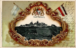 Bad Neustadt An Der Saale (8740) Präge-Karte Burg Salzburg II (kleiner Einriss) - Autres & Non Classés