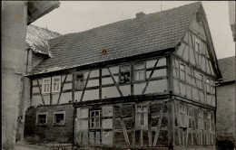 Oberelsbach (8741) Fachwerkhaus Wohnhaus Bewohner Foto-AK I-II (fleckig) - Autres & Non Classés