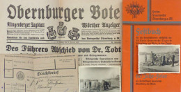 Obernburg Am Main (8753) Lot Mit Zeitungen Fotos Feuerwehr Dokumente Alles Meist 1940er Jahre Pompiers - Autres & Non Classés