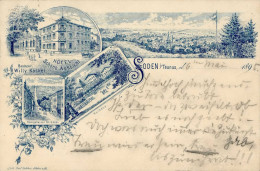 Soden (8751) Hotel Schöne Aussicht Inh. Kaskel Kurhaus Königsteiner Strasse Vorläufer 1895 I- - Autres & Non Classés