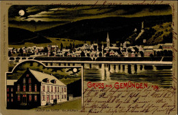 Gemünden Am Main (8780) Mondschein-Karte Gasthaus Zum Koppen 1900 I- - Other & Unclassified