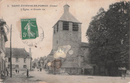 Saint Etienne De Fursac L'eglise Et Grande Rue  Dans L'etat - Sonstige & Ohne Zuordnung