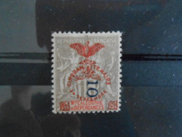 NOUVELLE-CALEDONIE YT 85 ALLEGORIE 10c S/15c. Gris* - Unused Stamps
