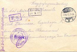 Cachet Camp Des Prisonniers - Fangelejr -  Gutersloh 1917 - Kopenhagen - Krigsfangeforsendelse - Storia Postale