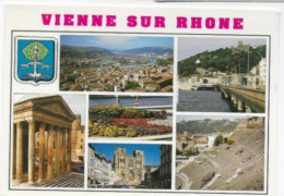 38 VIENNE SUR RHONE (Isère) Multivues Temple Romain Cathédrale St Maurice Théâtre Antique Circulé 1991 Edit.Cellard Bron - Vienne