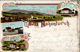 Hohenfurch (8928) Bahnhof Eisenbahn Kirche Pfarrhaus Schule 1903 II (Stauchungen, Marke Entfernt) Chemin De Fer - Other & Unclassified