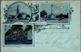 Letschin (o-1212) Kirche Postamt Kriegerdenkmal 1899 I-II (fleckig) - Other & Unclassified
