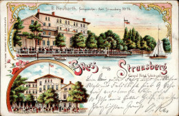Strausberg (o-1260) Grand Hotel Schützenhaus II (Stauchung, Marke Teilweise Entfernt) - Otros & Sin Clasificación