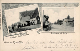 Klosterfelde (o-1295) Gasthof Zernikow, Bernh. Dorfstrasse Mit Kirche 1905 I-II - Sonstige & Ohne Zuordnung