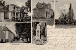 Schildow (o-1401) Gasthaus Zum Schützenhaus Cafe Schule Kirche Gemeindehaus Kriegerdenkmal I-II (fleckig) - Sonstige & Ohne Zuordnung