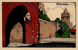 Gransee (o-1430) Künstlersteindruck Stadtmauer Mit Pulverturm II (Marke Entfernt) - Altri & Non Classificati