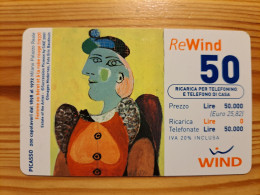 Prepaid Phonecard Italy, Wind - Painting, Picasso - Cartes GSM Prépayées & Recharges