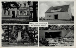 Hermsdorf (o-1601) Gasthaus Hahn Kriegerdenkmal Schule I- - Autres & Non Classés