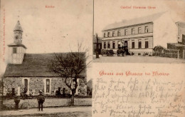 Glasow (o-1631) Gasthaus Giese Kirche 1901 I-II (Stauchung) - Autres & Non Classés