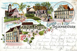 Treuenbrietzen (o-1702) St. Nikolai Kirche Postamt Schützenhaus Hotel Kerstein 1899 I- - Sonstige & Ohne Zuordnung