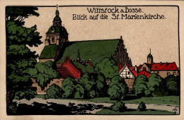 Wittstock (o-1930) Künstlersteindruck Blick Auf Die Marienkirche I- - Sonstige & Ohne Zuordnung