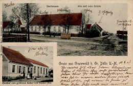 Grunewald (o-2091) Gasthof Zum Goldenen Anker Inh. Otto, Gustav Dorfstrasse Schule 1907 I-II - Autres & Non Classés
