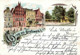 Greifswald (o-2200) Gruss Aus Greifswald 1897 II (Ecken Leicht Bestoßen) Montagnes - Autres & Non Classés