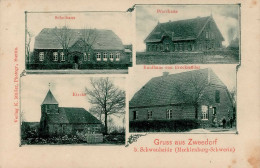 Zweedorf (o-2561) Schule Handlung Brockmöller Pfarrhaus Kirche II (Stauchung, Kl. Einriss) - Otros & Sin Clasificación