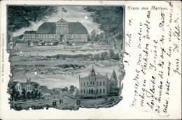 Marlow (o-2597) Mondschein-Karte Schützenhaus Rathaus II (Stauchung) - Sonstige & Ohne Zuordnung