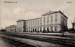 Wittenberge (o-2900) Bahnhof 1918 I-II (VS Stempelfarbe, RS Fleckig) - Other & Unclassified