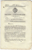 Recueil Administratif De La Nièvre N°93 - 1822 - Voir Le Descriptif Pour Le Contenu - Decrees & Laws